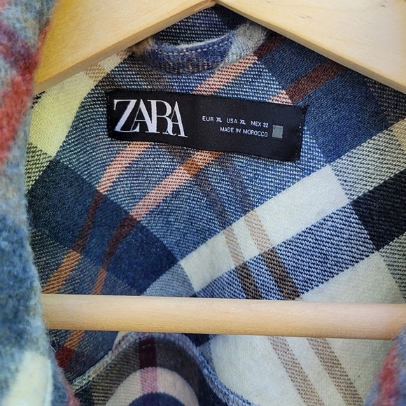 Zara Plaid Wool Shacket Overshirt Size XL - Picture 10 of 14